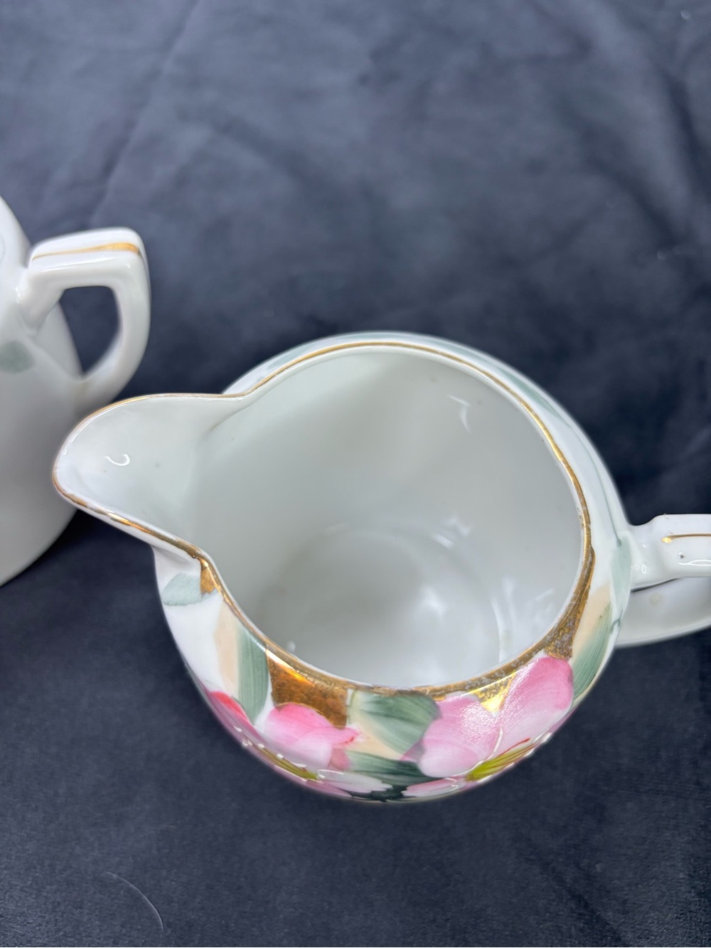 Vintage 1920's Noritake Hand-painted Sugar and Creamer Azalea Pattern # 19322 - Picture 5 of 9